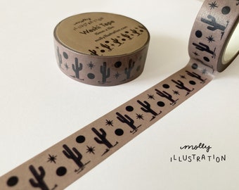 Western Desert Cactus Decorative Washi Tape