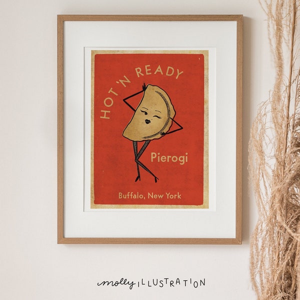 Hot 'N Ready Pierogi Buffalo NY Art Print Home Decor