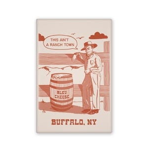 Este no es un imán ilustrado de Buffalo, NY, de la ciudad de ranchos
