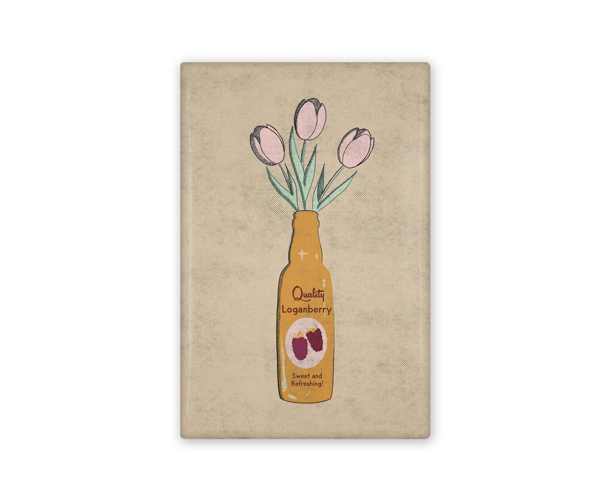 Loganberry Vase with Flowers Illustrated Magnet- Buffalo New York