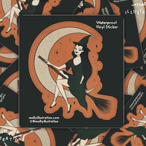 Season of the Witch Retro Style Pin up Halloween Vinyl Sticker