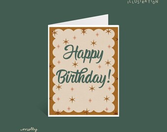 GoldenRod MidCentury Birthday Card