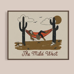The Mild West Western Cowgirl Art Print Home Decor