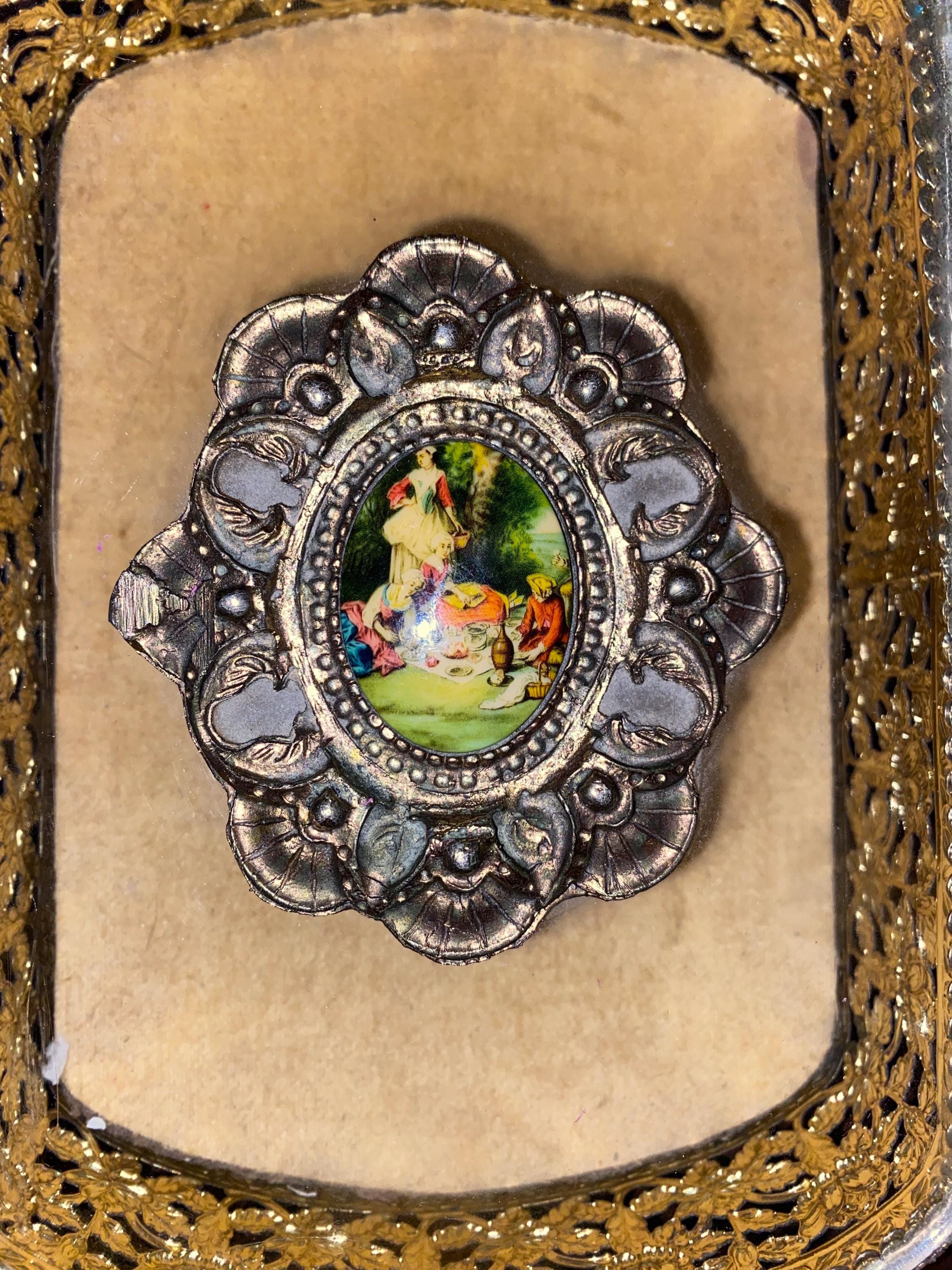 ヴィンテージスタイルのフィリグリージュエリーボックス：オルモル