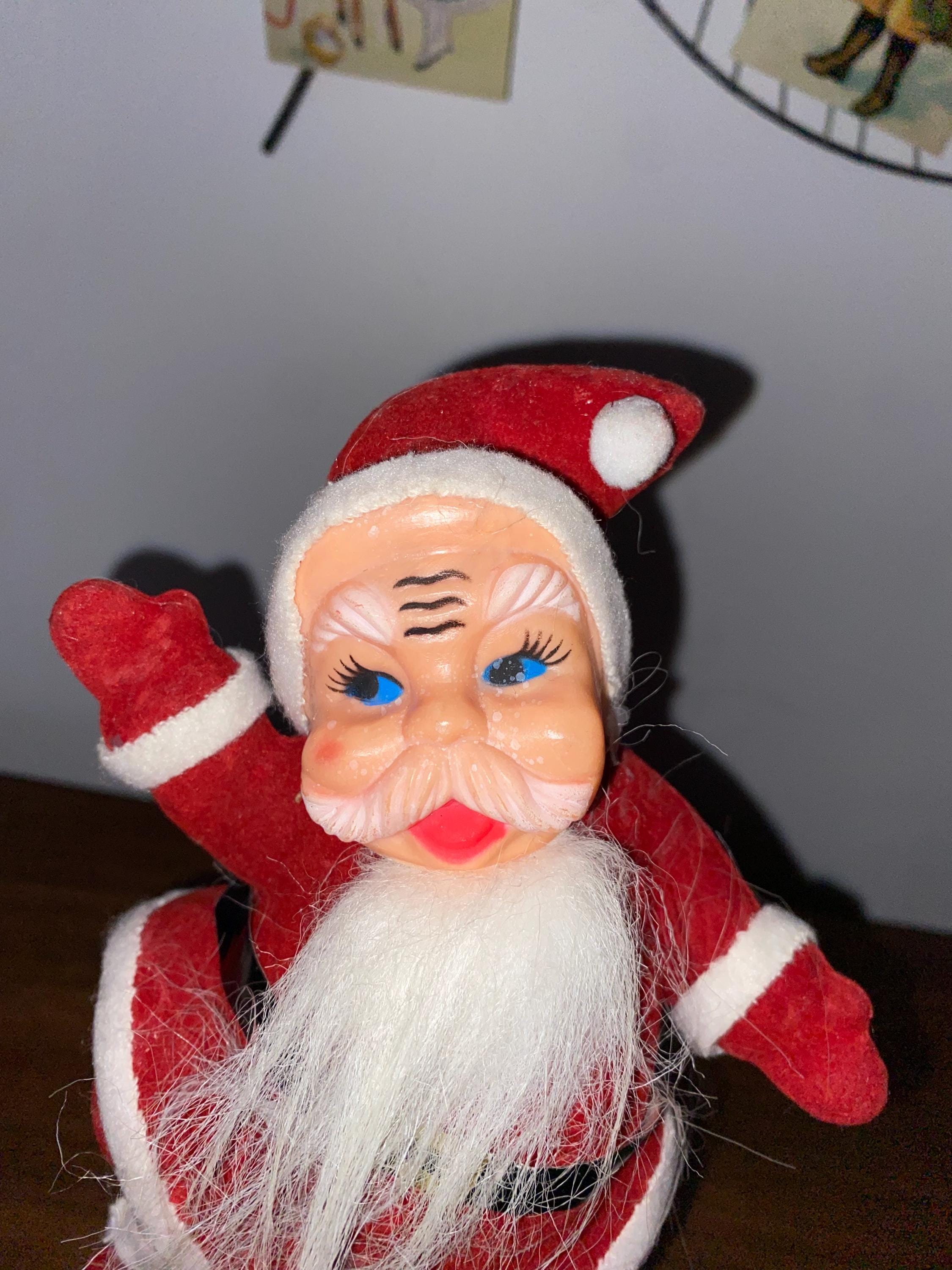 Flocked Dancing Santa - Etsy