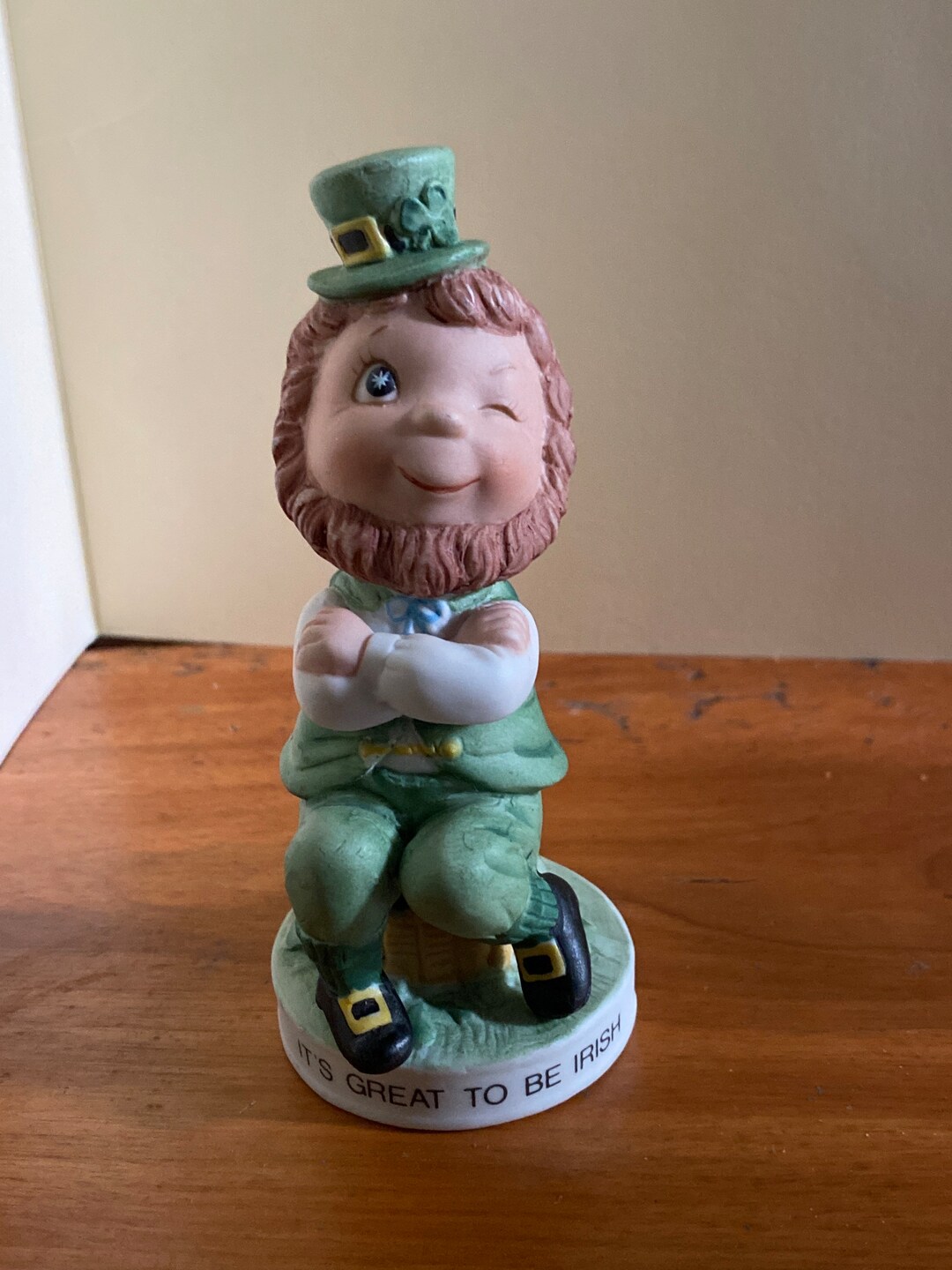 Vintage Irish Figurine its Great to Be Irish Leprechaun Etsy