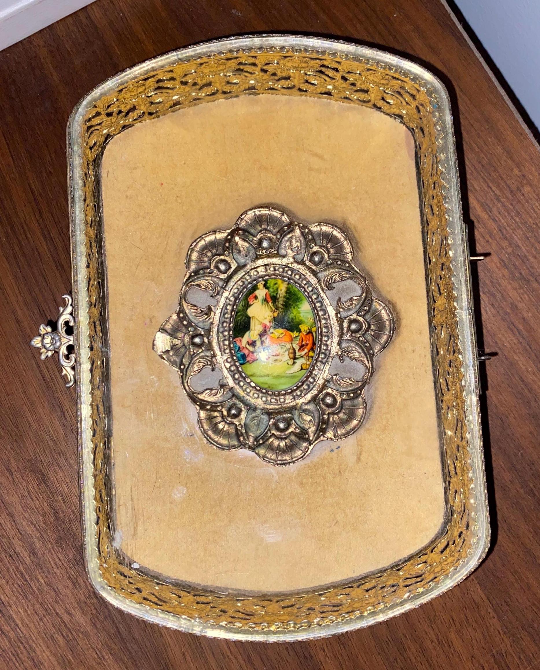 アメリカ製 50s オルモルスタイル フィリグリー宝石箱 ヴィンテージ