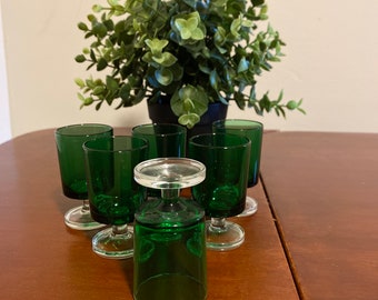 Green Shot Glasses Set of 6 Barware St Patricks Day