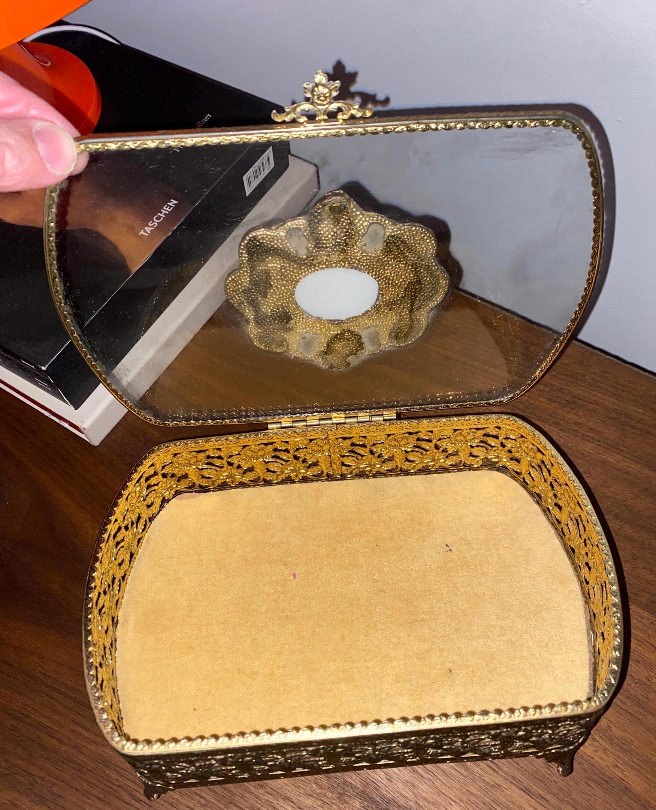 ヴィンテージスタイルのフィリグリージュエリーボックス：オルモル