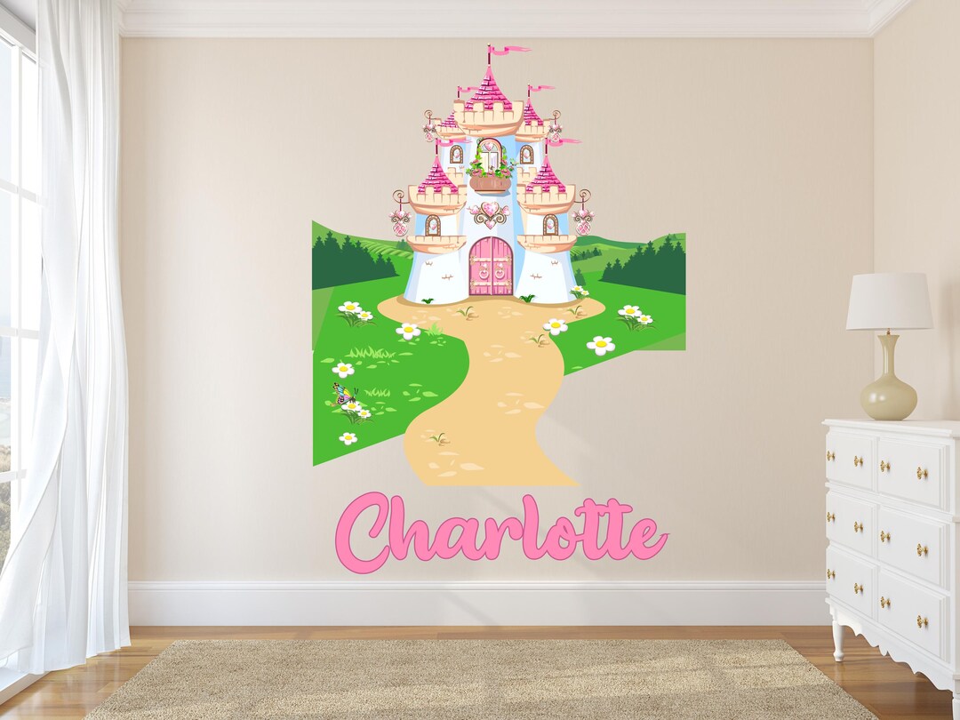 Personalized Princess Castle Wall Decal Custom Name With Name Color ...