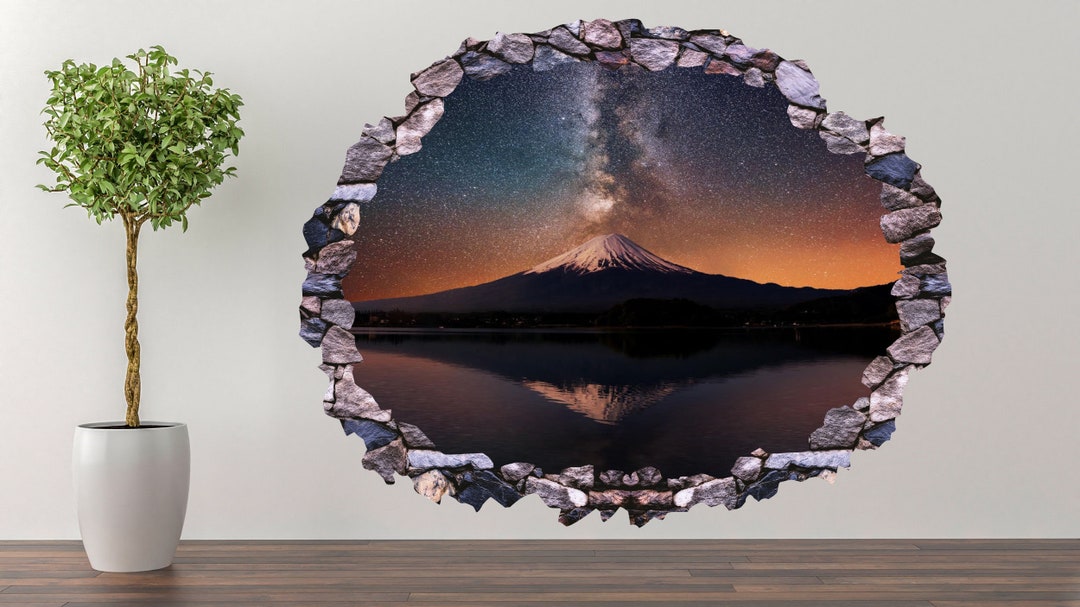 Japan Volcano Wall Decal Art Decor 3D Sticker Poster Room Etsy