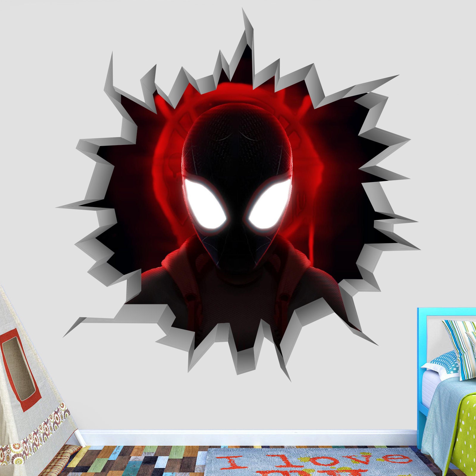 Spiderman Wall Decal Vinyl Mural Print Decor Bedroom Kids Play Etsy