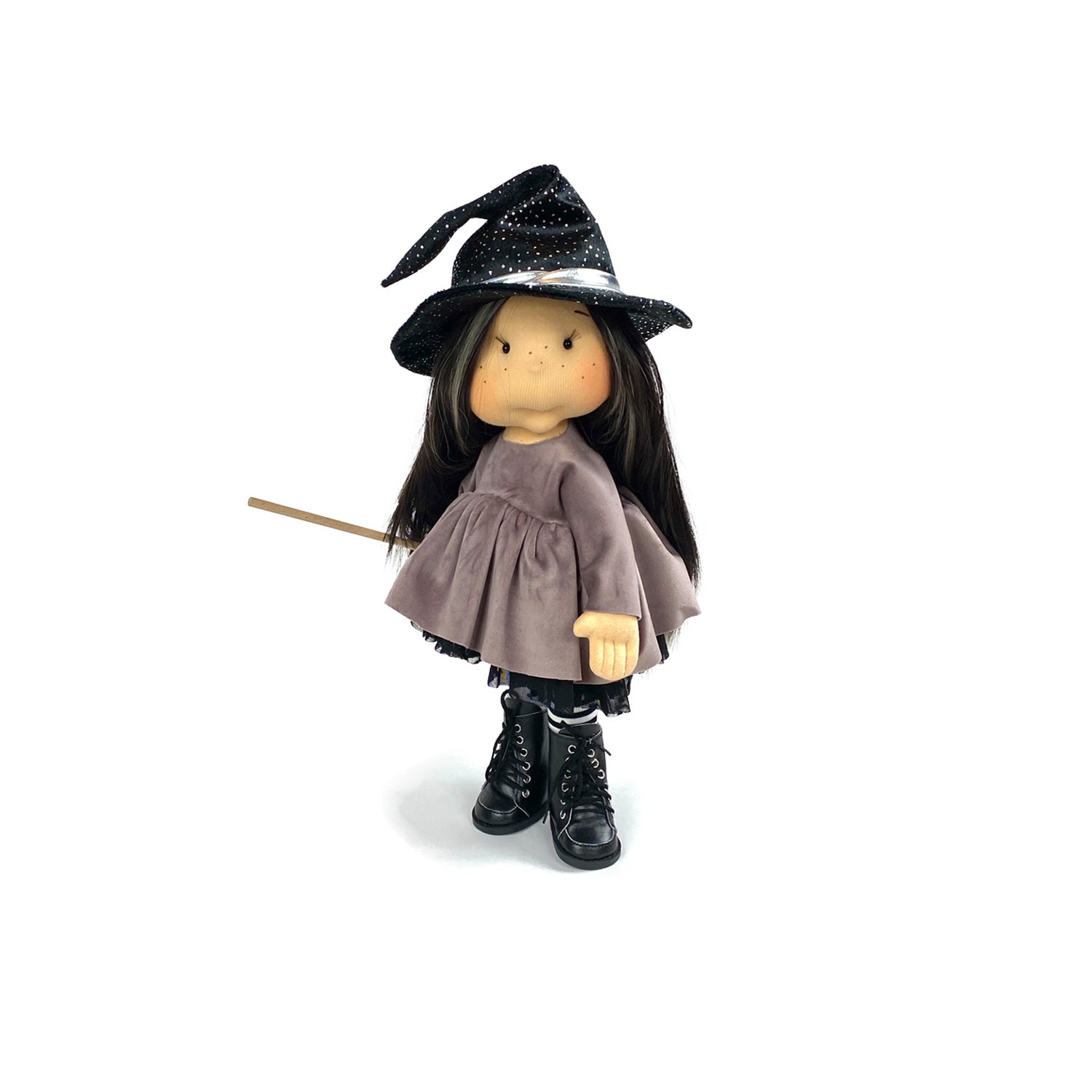 Heksa- 16" (40 cm) Handmade Fabric Halloween Doll