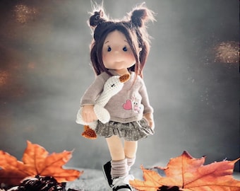 Autumn- 15" (38 cm) -Unique Handmade Doll with Motion Skeleton