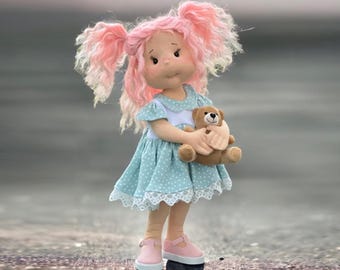 Brysia- 15" (38 cm) -Unique Handmade Doll with Motion Skeleton