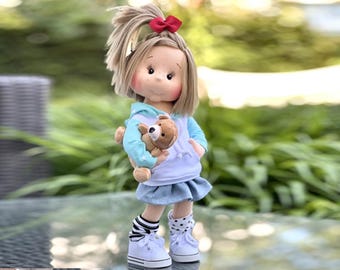 Kiki- 15&quot; (38 cm) -Unique Handmade Doll with Motion Skeleton