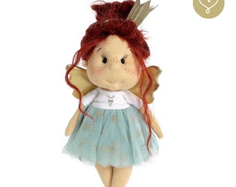 Little Fairy &quot;The Clever&quot;- 8&quot; (20 cm) -Handmade Fabric Doll