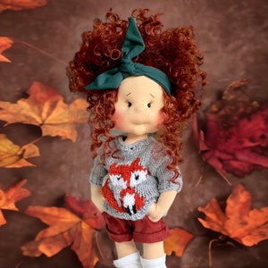 Roxy - 15" (38 cm) Handmade Fabric Doll by Katarzyna Skorupa