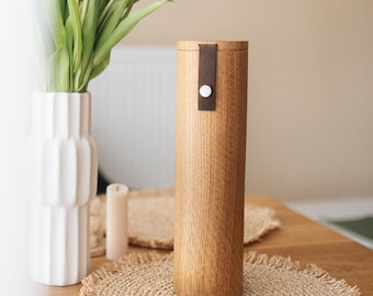 Custom Wine Bottle Box, Wooden Engraved Gift Case, Minimalist Wedding or Engagement Gift