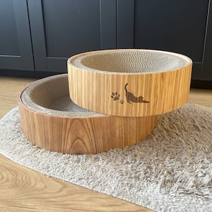 Handgefertigtes Katzenbett, Custom Kratzbrett, Moderner Kratzbaum