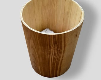 Handmade Wooden Trash Can | Minimalist Waste Basket for Home & Office | Personalized Wood Garbage Bin