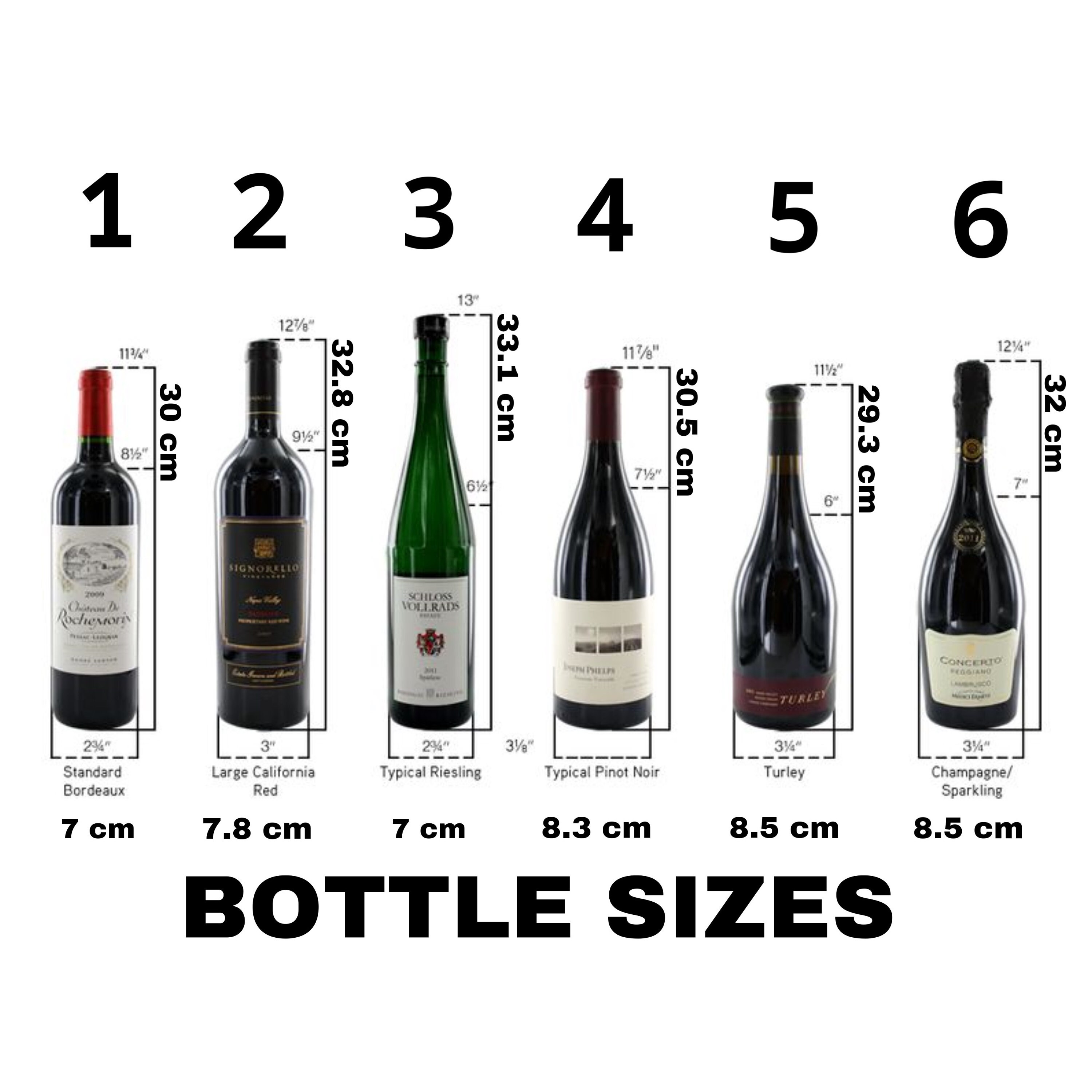 17 Wine bottle sizes and their names | Outshinery, image size:3000x3000