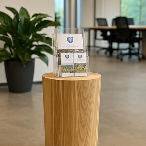 Pedestal de madera - Soporte para plantas o columna de exhibición / Decoración del hogar hecha a mano / Grabado personalizado disponible / Estante para artículos imagen 12