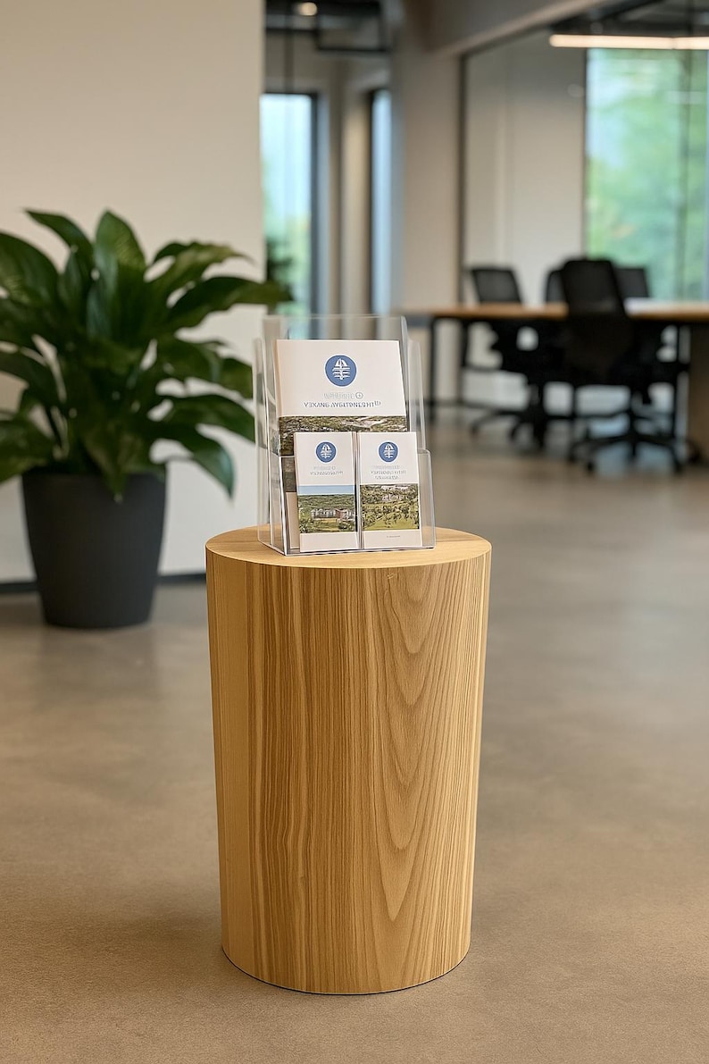 Pedestal de madera - Soporte para plantas o columna de exhibición / Decoración del hogar hecha a mano / Grabado personalizado disponible / Estante para artículos imagen 12