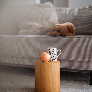Pedestal de madera - Soporte para plantas o columna de exhibición / Decoración del hogar hecha a mano / Grabado personalizado disponible / Estante para artículos imagen 6