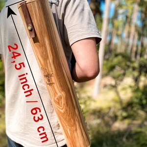 Tubo per artisti in legno fatto a mano / A2 A1 per schizzi, poster, progetti / Grande contenitore per documenti / Porta mappe con cianografie incise personalizzate