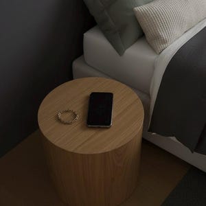 Pedestal de madera - Soporte para plantas o columna de exhibición / Decoración del hogar hecha a mano / Grabado personalizado disponible / Estante para artículos imagen 11
