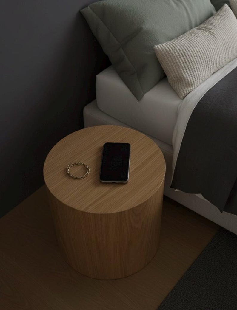 Pedestal de madera - Soporte para plantas o columna de exhibición / Decoración del hogar hecha a mano / Grabado personalizado disponible / Estante para artículos imagen 11