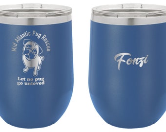 MidAtlantic Pug Rescue Wine Tumbler 12 oz.