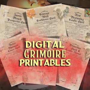Digital Grimoire Witchy Junk Journal Spell Book Printable Grimoire Pages Book of Spells Witchcraft Spells Witchy Printable Pages