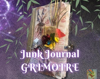 Księga zaklęć Junk Journal, ręcznie robiona, zabytkowa wiedźmia grimoire, księga cieni, zaklęcia i dziennik czarownic
