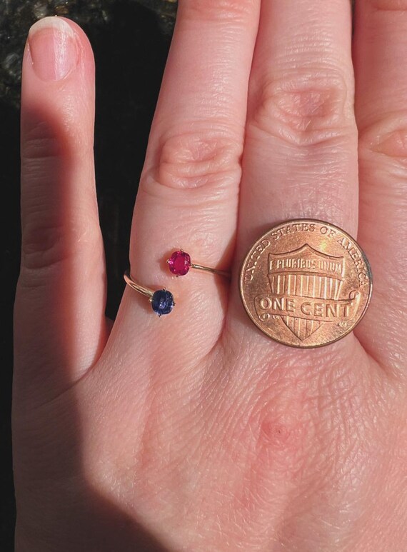 Natural ruby ring with natural sapphire split sha… - image 12