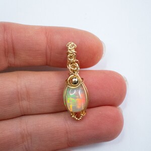 Ethiopian rainbow necklace wire wrapped in 14K GOLD filled, 3 ct.