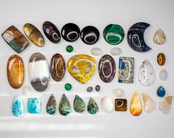 Lote de cabujones de cristal: 38 gemas únicas para la fabricación de joyas