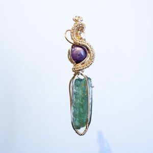 Moldavite with Star Ruby Gold necklace, real Moldavite from Czeck Republic with certificate, made to order