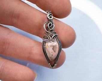 Mexican Opal pendant wire wrapped in Sterling Silver
