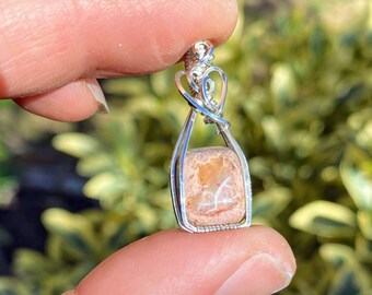 Mexican Fire Opal wire wrapped in Sterling Silver