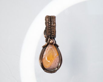 Mexican Fire Opal wire wrapped in copper