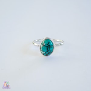 Turquoise ring sterling silver, size 5