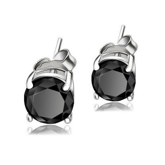 black sapphire stud earrings