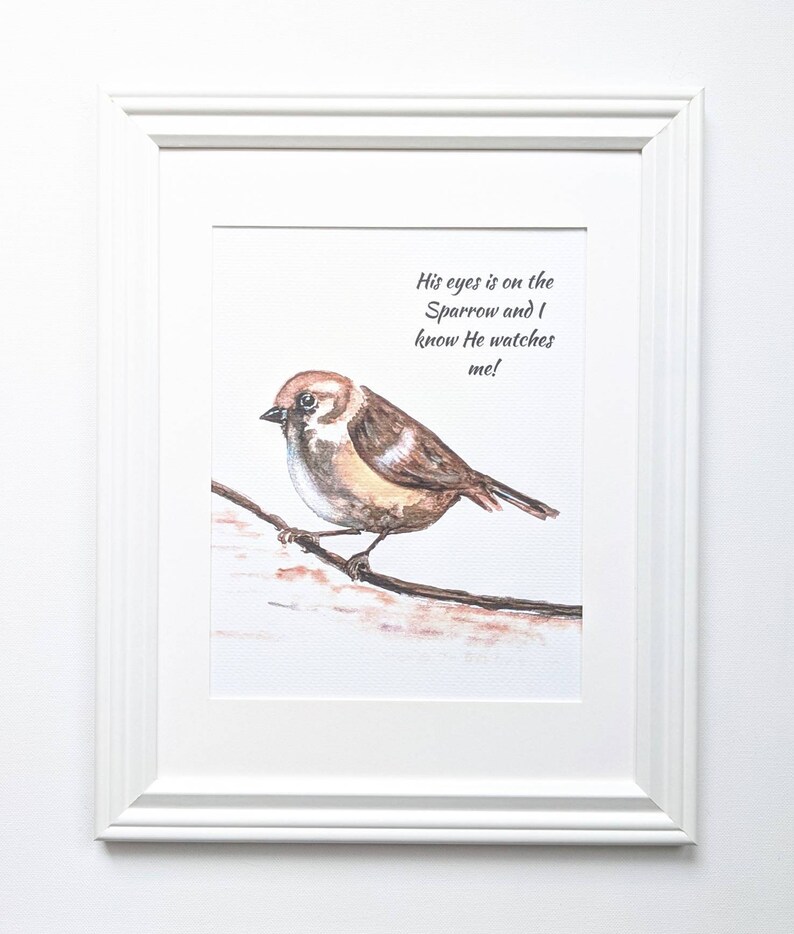 His Eye is on the Sparrow Wall Art Framed Wall Art Hymnal Art Etsy
