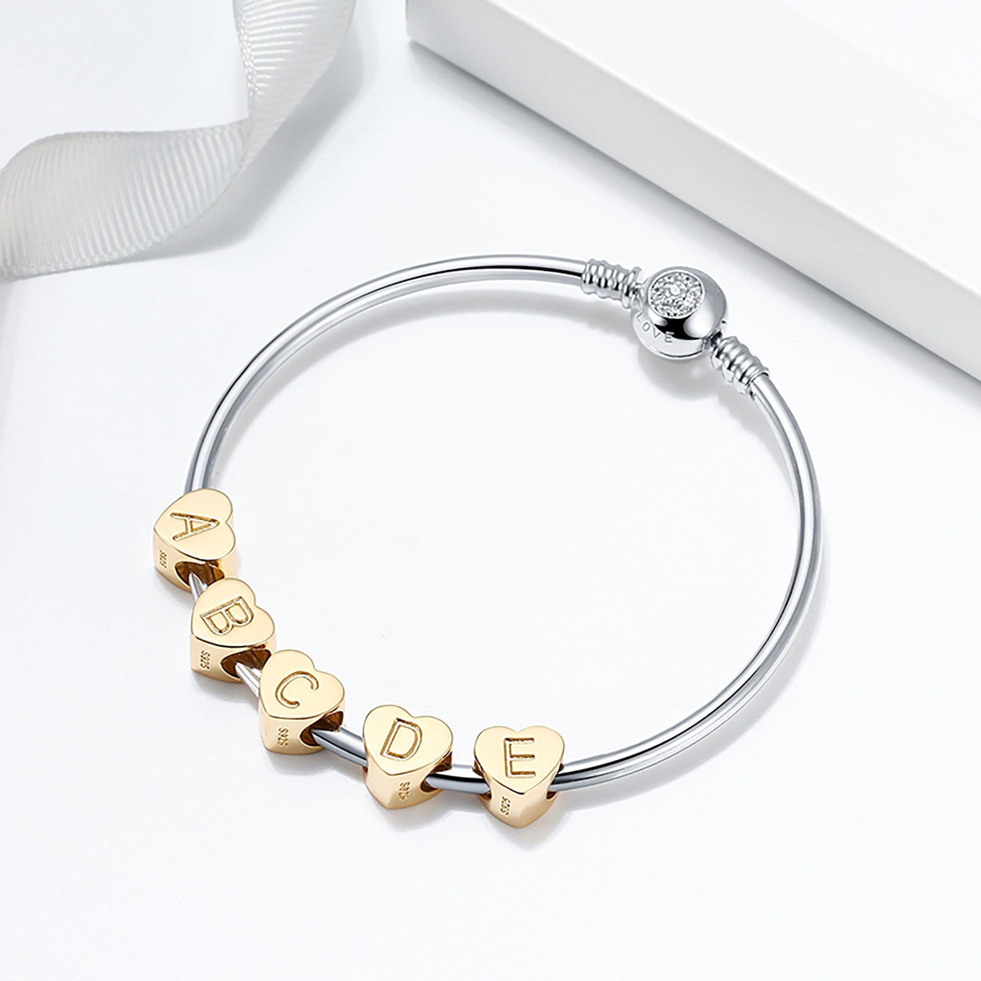 Initial Letter Charms for Pandora Bracelet Silver Gold | Etsy