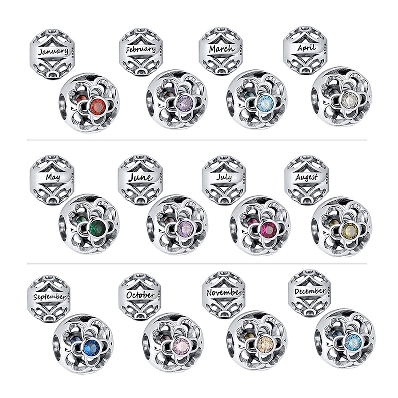 Birthstone Charms Fits Pandora Bracelet Cubic Zirconia Multi Etsy