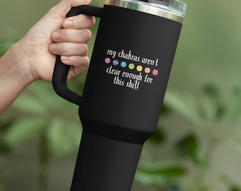 Gobelet Chakra | Humour spirituel, guérisseur énergétique, tasse de voyage en acier inoxydable de 20 oz