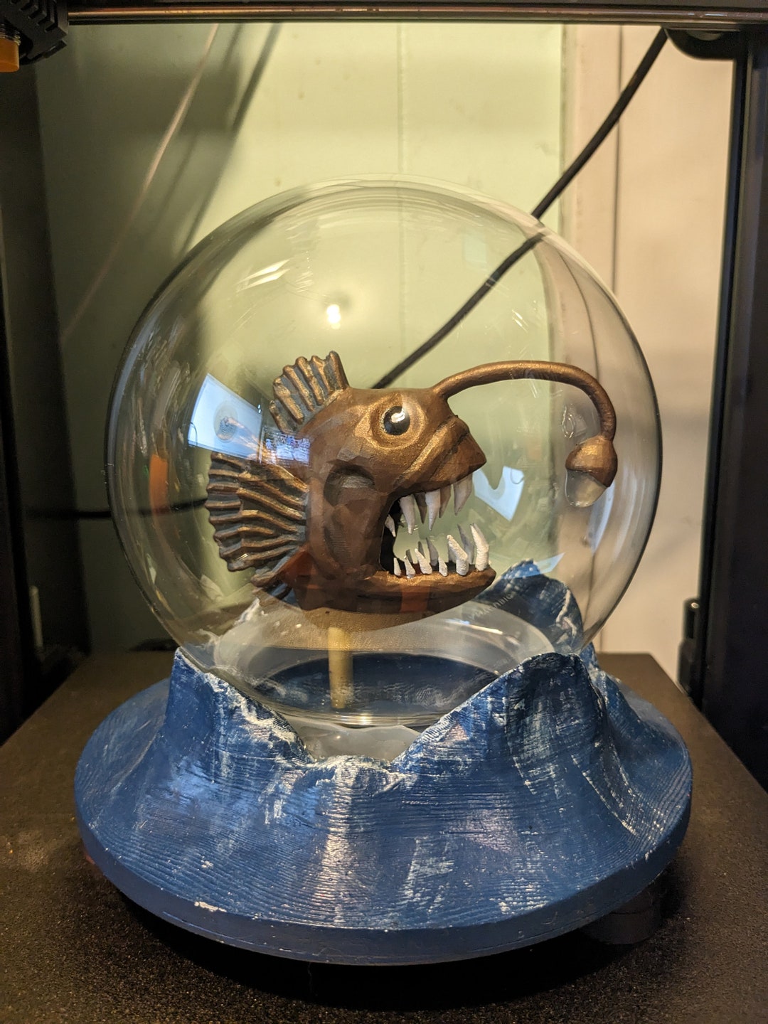 Dredge Anglerfish Glass Globe 3D Printed Hand Painted Etsy