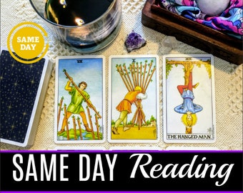 Tarot Card Reading, Same Day Psychic Reading, Same Day Reading, Tarot Reading, Card Reading, 3 QUESTIONS, Intuitive Reading, Psychic, Tarot